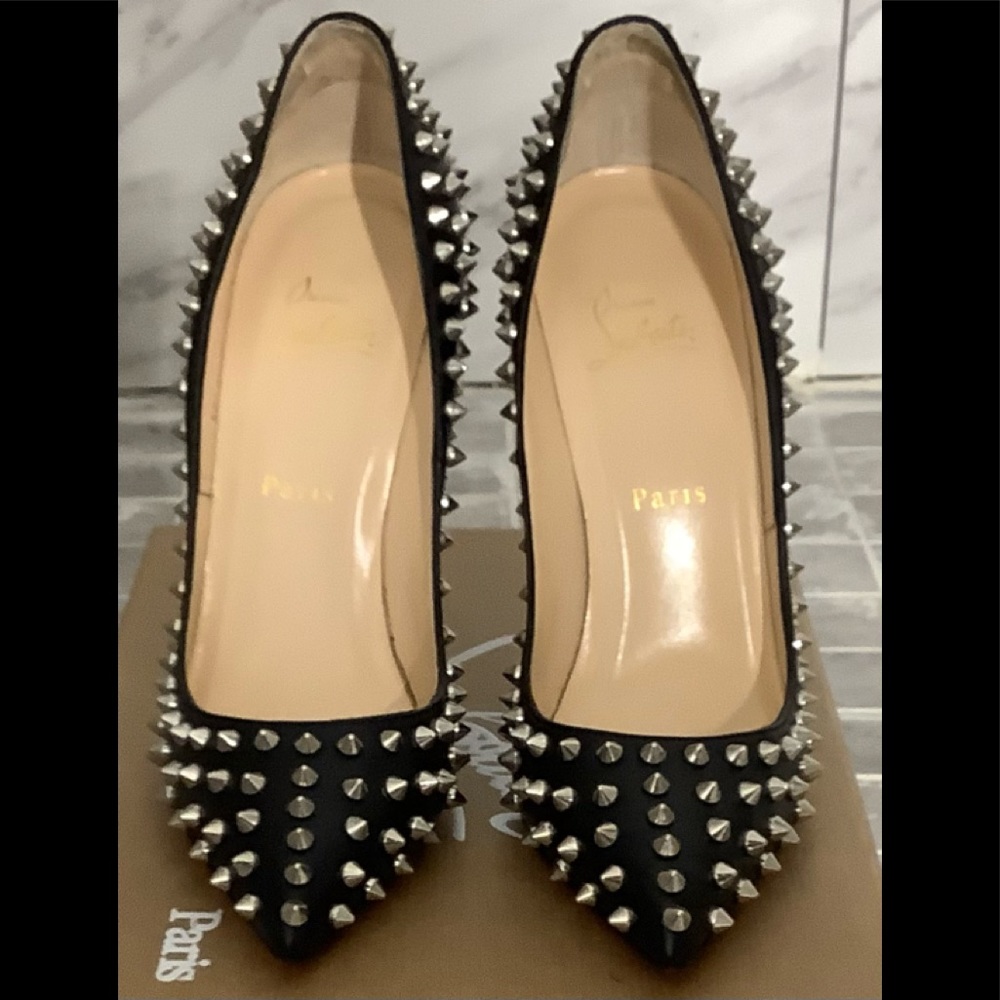 CHRISTIAN LOUBOUTIN PIGALLE SPIKES SZ 38.5